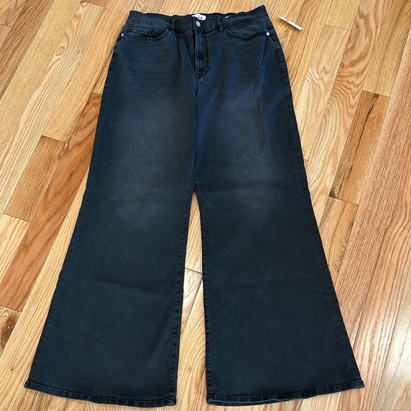 Frame Denim Le Palazzo High Rise Wide Leg Jeans in Black Size 34 - Picture 4 of 9